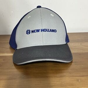 New Holland Burnips Equipment Blue& Gray SnapBack Baseball Hat Cap